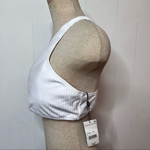 Polo Ralph Lauren Ribbed One Shoulder White Bra Bralette NWT Size Large - Picture 4 of 6
